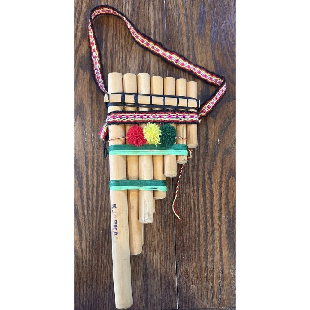 Vintage Kjarkas Bolivian Double Row Bamboo Pan‎ Pipes